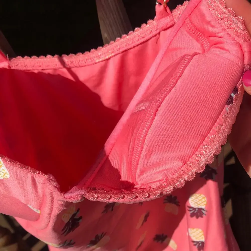 Kate Spade Pineapple Peach Coral Pink One Piece Bathing Suit 🍍 XS - Picture 6 of 9